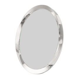 Happy Homewares Modern Oval Polished Nickel Plated Metal 4x6 Picture Frame with Twisting Design | For Table or Wall