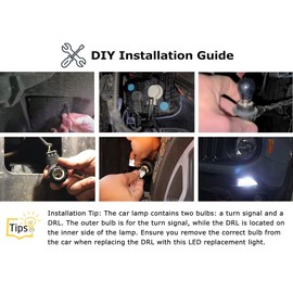 iJDMTOY 3000K Amber Yellow D.R.L Light Replacement Bulbs Compatible with Jeep 2015-2018 Pre-LCI Renegade