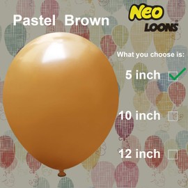 Neo LOONS® 100 pcs 5" Pastel Brown Premium Latex Balloons - Great for Kids, Adult Birthdays, Weddings, Receptions, Baby Showers, Water Fights, or Any Celebration