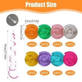 Pack of 48 Hanging Spirals Grlande Streamers, Foil Swirl Ceiling Hanger, Colourful Streamers, Birthday Spiral Streamers for Birthday, Weddings, Christmas, Fancy Dress Decoration