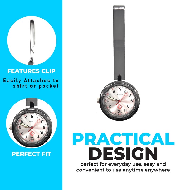Nurse Stethoscope Watch - Lightweight Metal Frame- Attaches Directly to