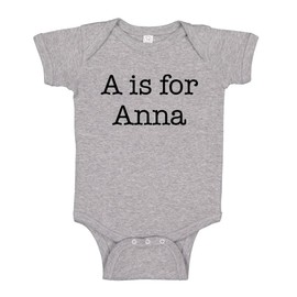 TATY Kids A is for Anna Baby Infant One Piece Bodysuit 24 Months Heather Grey