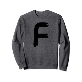 Creative Bold Black Letter F - Design - Alphabet - Marker Sweatshirt