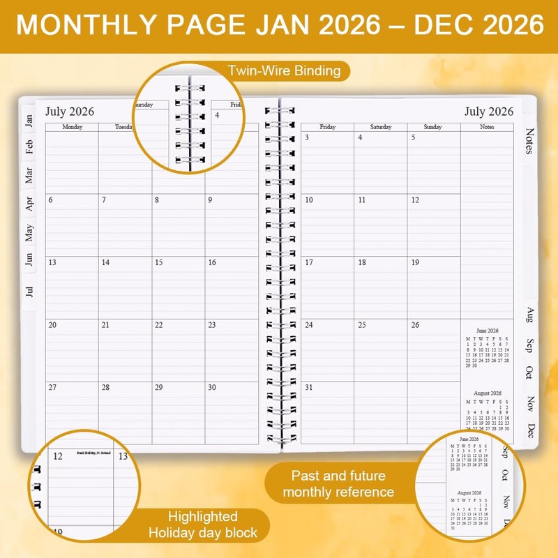 2026 Diary/Planner, January 2026 - December 2026, A5 Weekly Planner