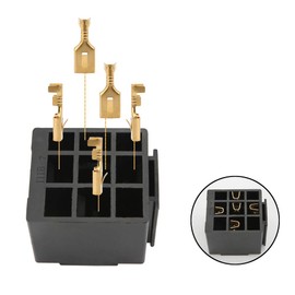 Senzeal 30A 5 Pin Relay Connector Socket with 25 x 6.3mm Terminals Car Truck Vehicle Relay Case Holder,Pack of 5