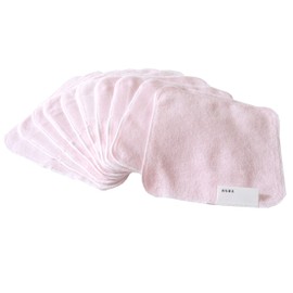 Handkerchief Towel, 6.3 inches (16 cm) Size (Stomach), Set of 10 (Includes Name Tag), Pink