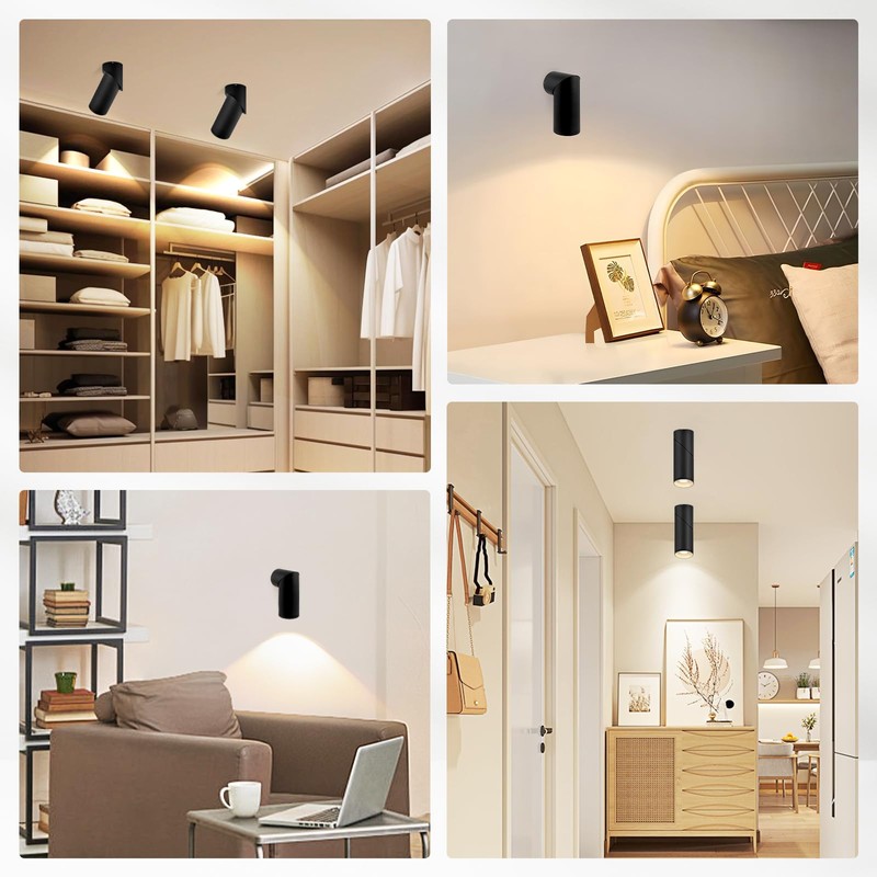 YindaLux Set of 2 LED Surface-Mounted Spotlights, Dimmable, Swivelling Ceiling