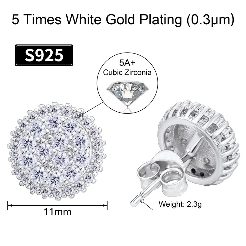 VEXXS 925 Sterling Silver Stud Earrings6