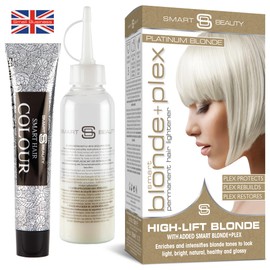 Platinum Blonde Hair Dye with added Plex Hair Care Conditioner, Permanent Hair Colour with Natural Platinum Hair Toner for Blond Hair, Vegan Hair Dye, Cruelty-Free - Smart Beauty Hair Colour