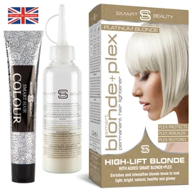 Platinum Blonde Hair Dye with added Plex Hair Care Conditioner, Permanent Hair Colour with Natural Platinum Hair Toner for Blond Hair, Vegan Hair Dye, Cruelty-Free - Smart Beauty Hair Colour