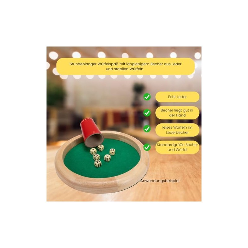 GICO Quality dice cup (genuine leather) standard (9 cm) red