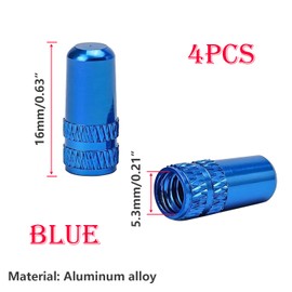 Qrity 8 Pcs Bike Valve Stem Caps, Bicycle Presta Valve Caps, Aluminum Alloy, Valve Dust Caps for Road and Mountain Bikes, Black and Blue