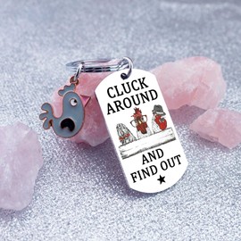 Funny Gifts For Women Men Cool White Elephant Gifts For Adults Novelty Small Gifts For Him Her Christmas Birthday Stocking Stuffers For Adult Cluck Around And Find Out Chicken Keychain Themed Ideas