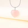 COAI Heart Rose Quartz, Love Fulfillment Necklace, Women's, rose quartz,