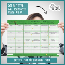 City Country Handball by snaPmee - Gift for Players, Coaches & Fans - Quiz Game Handball Club - 50 Sheets DIN A4