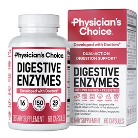 Physician's CHOICE Digestive Enzymes for Bloating & Digestion - Fast-Acting 16 Enzyme Formula with Organic Prebiotics & Probiotics for Gut & Digestive Health - Meal Time Discomfort Relief - 60 CT