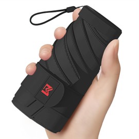 Moorrlii Travel Mini Umbrella for Purse with Case Small Compact UV Protection Sunlight Small Pocket Umbrella with Case for Women Girls, DE-Black (with handbag)2501, Small, mini