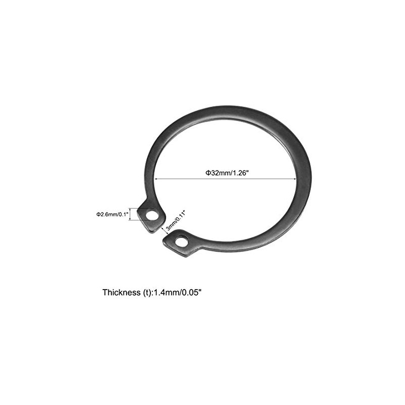 sourcing map 35mm Cir-clips C-Clip Retaining Shaft Snap Rings 50Mn
