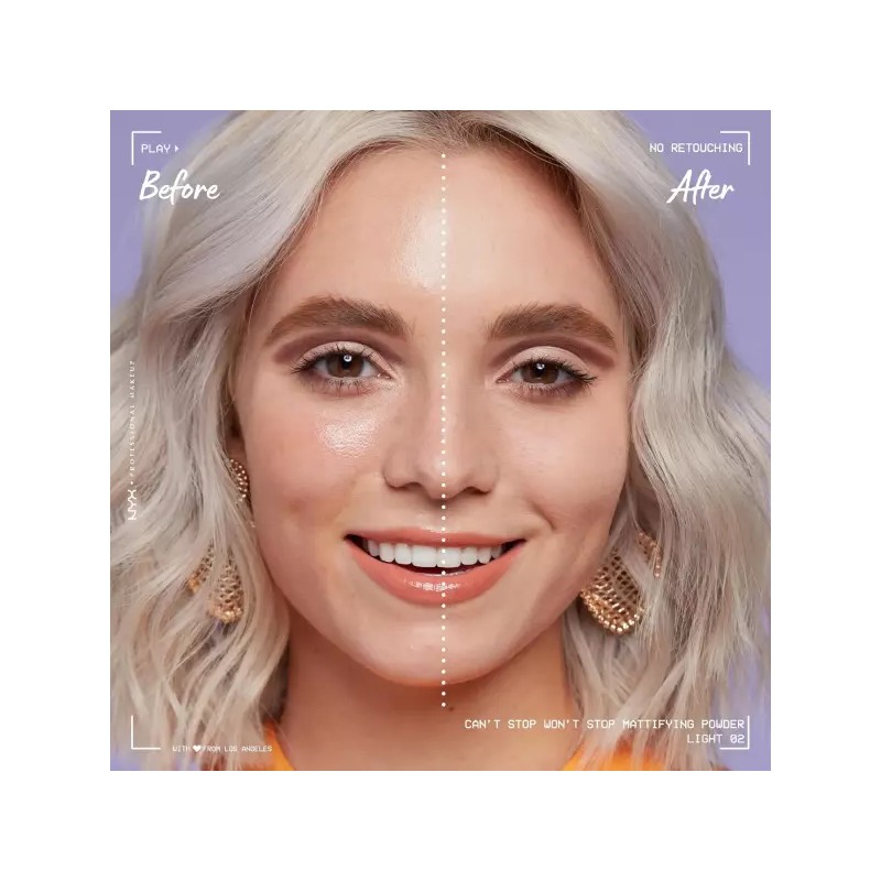 NYX 프로페셔널 메이크업 캔트 스톱 프레스드 파우더 매트화 - 라이트
