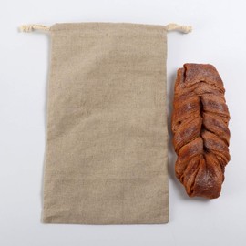 Reusable Bread Bags Made of Organic Linen, Pack of 5, 20 x 35 cm