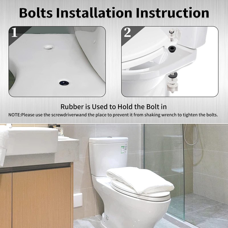 Universal Toilet Seat Hinge Bolts Kit, Heavy Duty Toilet Bolts,