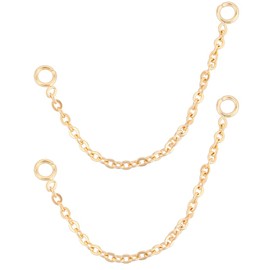 Beebeecraft 1 Box 20 Strands Earrings Connector Chain 18K Gold Plated Brass 46mm Chain Link for DIY Jewelry Making Earrings