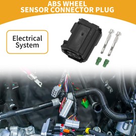 Partuto 2 Pin ABS Wheel Sensor Connector Plug - Car Female Wire Terminal Connector - for Toyota Plastic Black - 1 Set