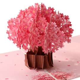 3D Sakura Cherry Blossom Tree Pop-Up Card – Intricate Laser-cut ‘Cherry Blossom Tree’ Details, All Occasion Greeting Card for Birthday, Valentine’s Day, Mother’s Day, Sympathy, Congratulations, Thank You, Anniversary, Wedding, Best Wishes, Thinking of Yo