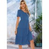 Berydress Women Summer Casual Tiered Midi Dresses V-Neck Cotton Ruffle
