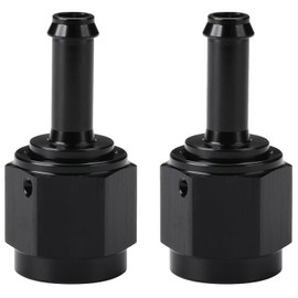 Podavelle 6AN Female to 1/4 Barb Hose Fitting Adapter Straight Swivel Aluminum Black 2PCS