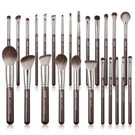Jessup Juego de 25 Brochas de Maquillaje Profesionales para Base, Sombra de Ojos, Polvo, Mezcla, Corrector, Colorete, Contorno, Delineador de Ojos, Brochas para Cejas, Marrón T511
