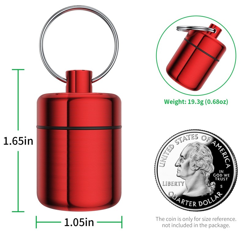 Ear Plug Carrying Case Keychain(2 Pack), Small Waterproof Metal Earplug