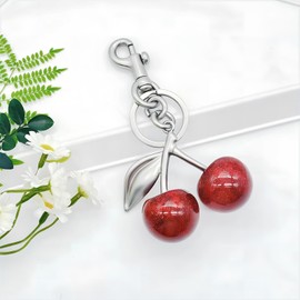 BULOUCII Keychain Cherry Bag decoration Bag Charms Cute cherry accessories for Women Christmas Birthday Friendly Valentines Day Gift (Style-4)