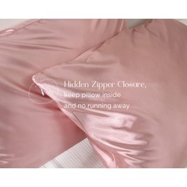 YANIBEST Satin Pillowcase for Hair and Skin - Satin Pillow Cases Standard Size 2 Pack 20x26 inches | Silk Pillowcase for Hair & Skin with Zipper, Gifts for Women Men,Pink