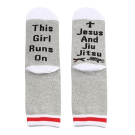 PXTIDY Jesus And Jiu Jitsu Socks Jiu Jitsu Brazilian Jiu Jitsu Lover Gifts Gift For Jiu Jitsu Athlete Christian Verse Socks
