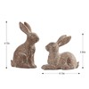 Set of 2 Easter Bunny Figures Made of Resin, Brown