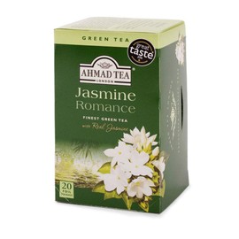 Ahmad Tea Green Tea, Jasmine Romance Teabags, 20 ct (Pack of 6) - Caffeinated & Sugar-Free