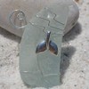 Custom Surf Tumbled Sea Glass Ornament with a Silver Whale's