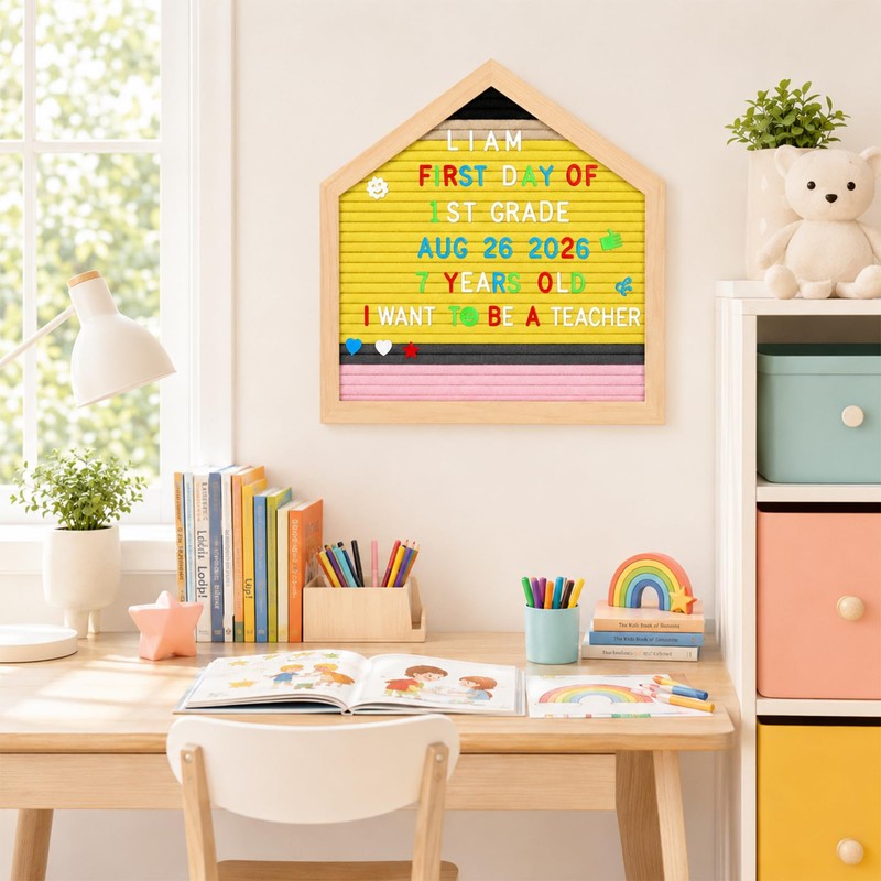 Felt Letter Board Back to School with 680 Letters First
