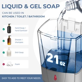 Automatic Soap Dispenser Wall Mount 21oz Liquid Gel Hand Sanitizer Dispenser Commercial Hand Soap Dispenser for Bathroom Silver