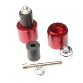 nakira nkr1096 Bike Grip Bar End Aluminum 0.9 inch (22.2 mm) for Handles, Simple Type (Red)