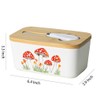 WAIT FLY Mushroom Ceramic Butter Dish with Bamboo Lid and