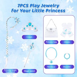 Meland Princess Dress Up for Girls - Light up Princess Costume for Girls 3-10 Year Old, Gift for 3,4,5,6,7,8,9,10 Year Old(9-10 Years)