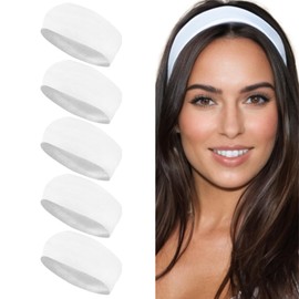 Styla Hair Headbands for Women Stretch Fashion Head Bands 5 Pack Non-Slip Head Wraps Great for Spa, Sports, Yoga, Pilates, Running, Gym Headband, Workouts