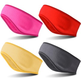 BBTO 4 Pieces Kids Fleece Headband Winter Ear Warmer Ear Muff Headbands for Child Outside Sporting Running (Bright Color)