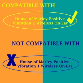 TaiZiChangQin Upgrade Ear Pads Ear Cushions Replacement Compatible with House of Marley Positive Vibration 2 Wireless On-Ear Headphone (Fabric Earpads Black)