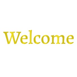 Welcome Wall Sticker Cutting Sticker Waterproof Gold Gold