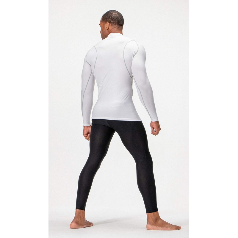 DEVOPS 3 Pack Men's Athletic Turtle Neck Long Sleeve Compression