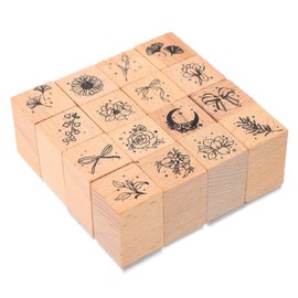 Operitacx 1 Satz DIY Scrapbook Stempel Holz Punkt Schokolade Dekoration Custom Briefmarken 16 Stück