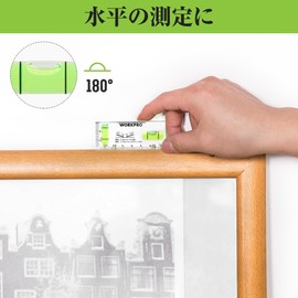 WORKPRO Mini Level, Crystal Level, Acrylic Tube, Bubble Level, Measuring 6 Sides, Magnetic, Horizontal Bubble Tube, Vertical Bubble Tube, Graduated, 3.0 inches (75 mm)